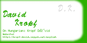 david kropf business card